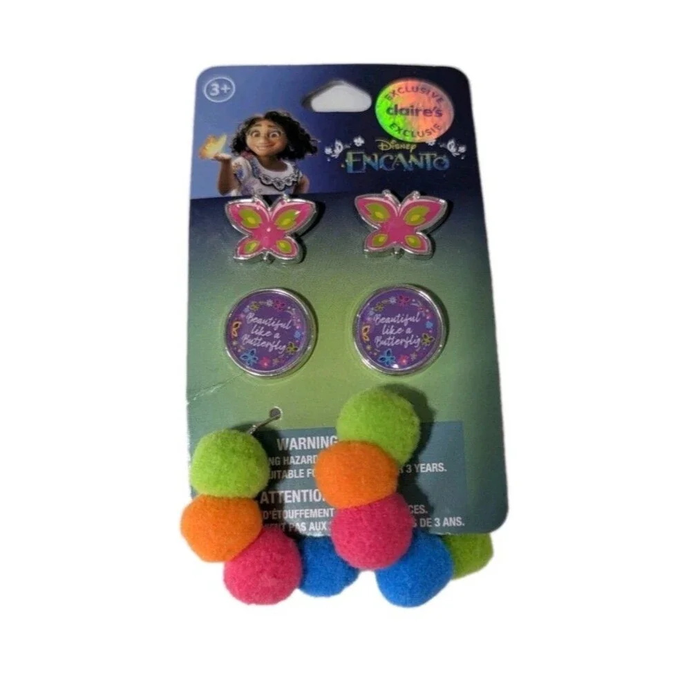 50‎ Packs - Claire's Disney Encanto Earrings w/ Pom Pom Set Birthday Party Favor